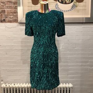 Laurence Kazar Vintage Sequin Evening Dress